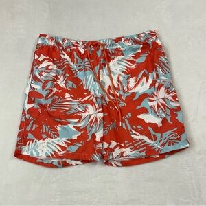 Calvin Klein Swimwear Hawaiian Floral Mesh Line Swim Trunks Shorts Men L Size 36